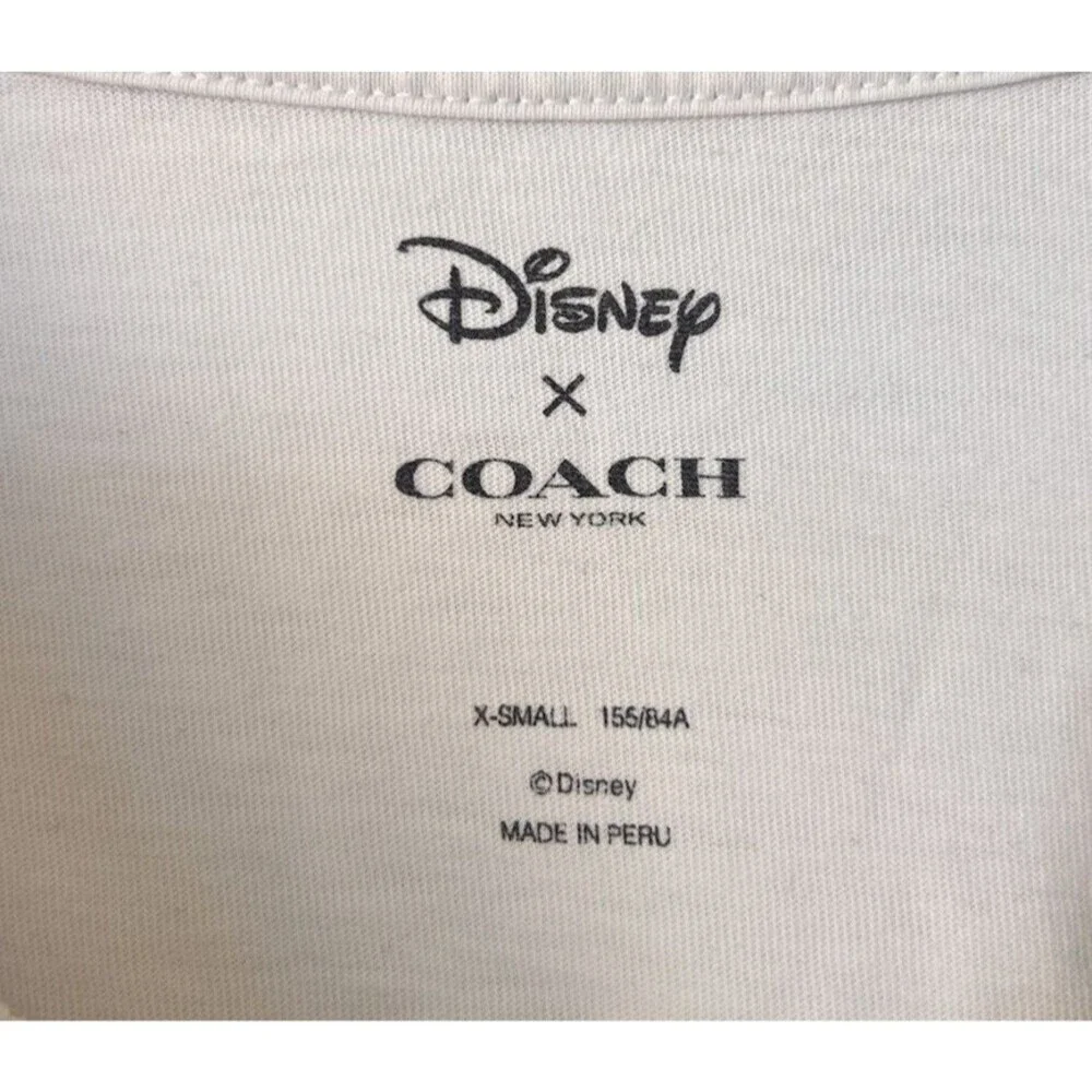 Disney Mickey Mouse x Coach T-Shirt Womens Size XS Limited Edition Leather Patch